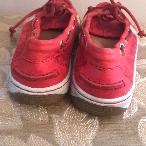 Coach monogram RED jacquard Loafers SZ 8 - Picture 4 of 6